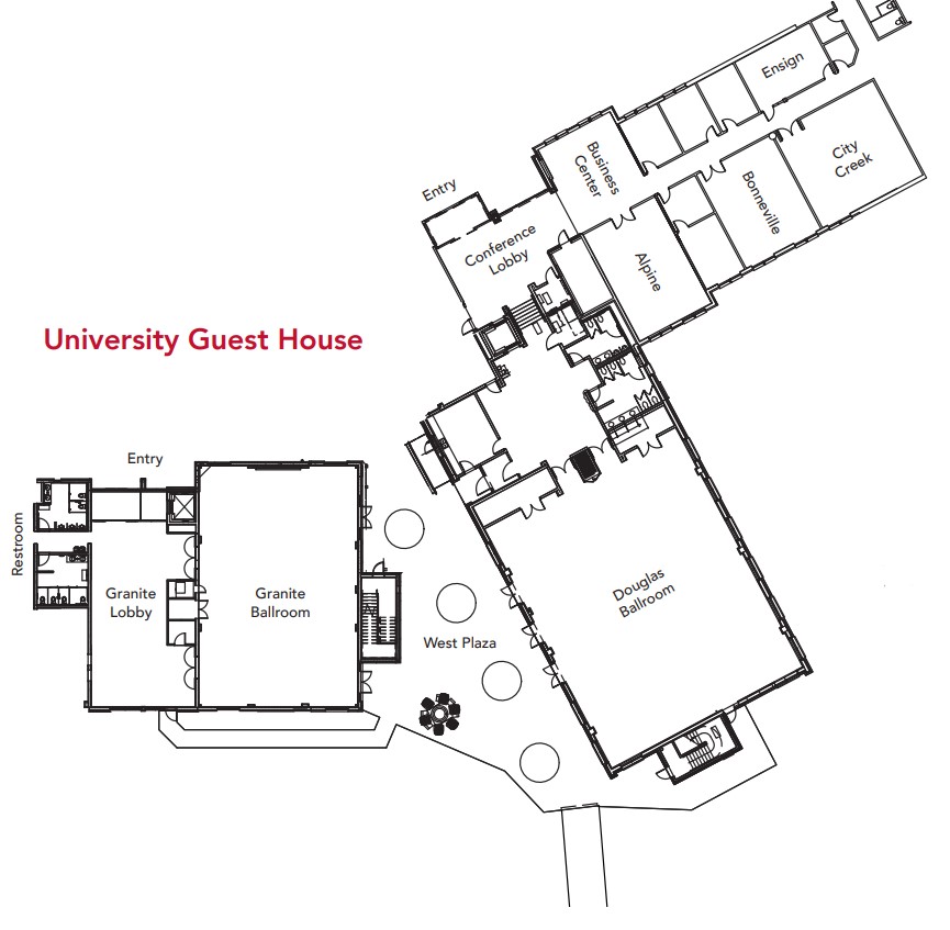 Map of University Guest House conference rooms